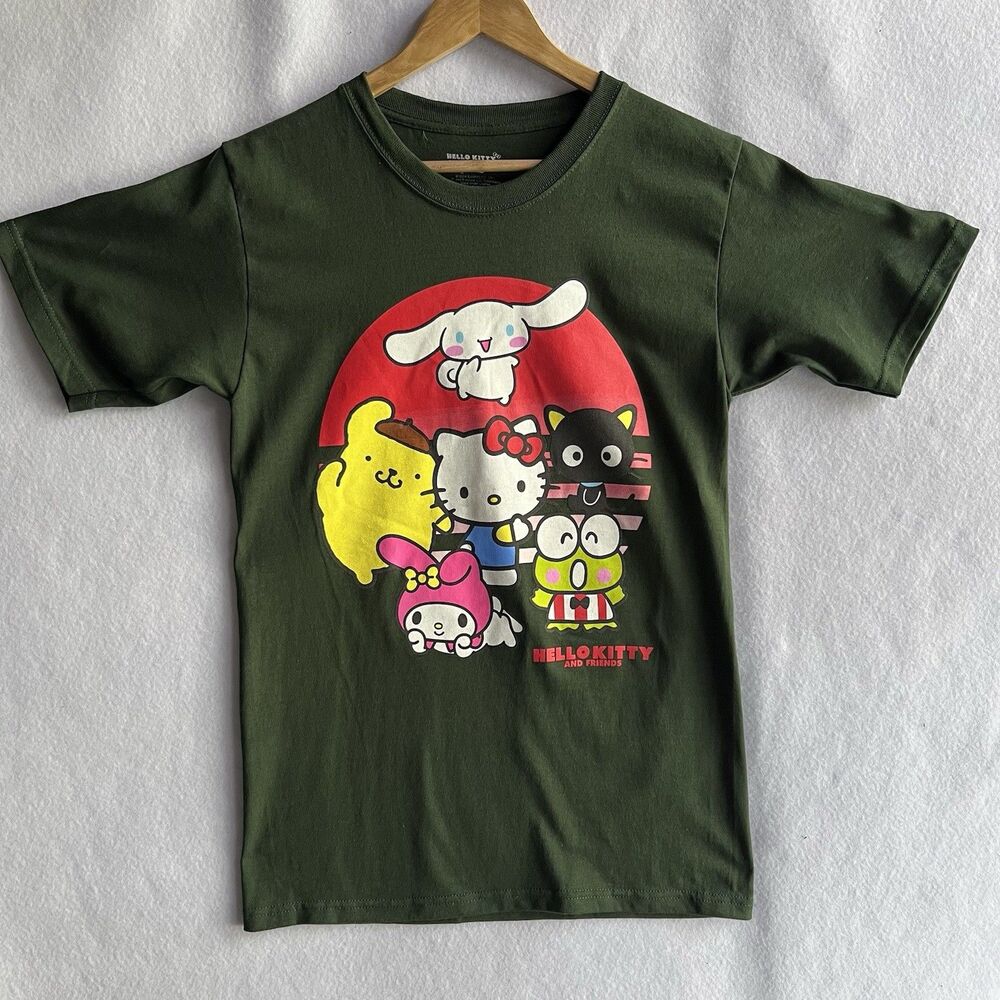 Sanrio Hello Kitty and Friends Unisex Size Medium - Green With Graphics On Front